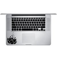 Lotus Flower Silhouette Pretty Vinyl Sticker Laptop Keyboard Inside Corner iPhone Cell Decal (3.5" Wide)