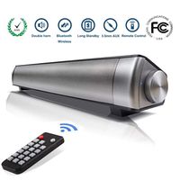 Sound Bar Wired and Wireless Bluetooth Home Theater TV Stereo Speaker 2.0 Channel Remote Control Dual Connection Methods for TV PC Smartphones Music and Movie (Black)