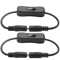 SoundOriginal 2pcs LED Strip Light Inline On/Off Switch Cable DC Jack 5.5x2.1mm Male to Female Connector, DC Jack Switch, LED Tape Light Connector, 12V Inline Rocker Switch DC Power Adapter Connector