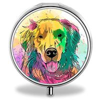 Pill Box, Golden Retriever Portable 3 Slots Pill Medicine Organizer Case