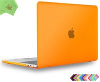 MacBook Pro 15 inch Case 2019 2018 2017 2016 Release, UESWILL Smooth Matte Hard Case for MacBook Pro 15" with Touch Bar/Touch ID (Model: A1990/ A1707) + Microfibre Cleaning Cloth, Orange