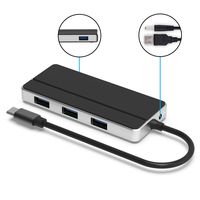 USB C Hub, KEXIN 4-in-1 Type C Hub Adapter with 4 USB 3.0 Ports for MacBook Pro 2018/2017, Chromebook, Dell XPS, Galaxy S9/S8, Lenovo and More USB Type C Laptops (Black)
