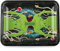 Ooze - Metal Rolling Tray - Medium 10x7.75 - Smoking Accessories - Rolling Tray - Ashtray - Rolling Tobacco Tray - Smoking Accessories Dry Herb - Tobacco Accessories (Omega)