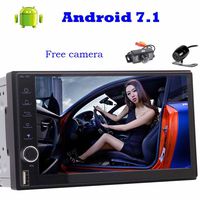 Front & Backup Camera + Octa-Core Android 7.1 Car NO DVD Player Double Din Car Stereo with GPS Navigation in Dash Bluetooth WiFi AM FM Radio Audio System Support Steering Wheel Controls