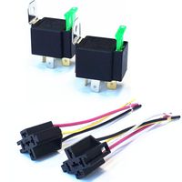 Qiorange 2 Pack 30A Fuse Relay Switch Harness Set - 12V DC 4-Pin SPST Automotive Relays 14 AWG Wires (12V 30A 4Pin 2Set)