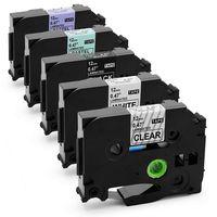 Compatible with Brother Tze Tape Replace P Touch Labels TZe-131 TZe-231 TZe-MQF31 TZe-MQ531 TZe-335 (White/Black/Clear/Pastel Purple/Pastel Blue), Work with Brother PT-D210 H110 Labeler,1/2inch