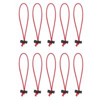 Foto&Tech 10-Pack Multipurpose Extra Thick Extra Long Toggle Tie/Elastic Cable Tie & Organizer Adjustable/Cable Strap/Instant Clutter Killer/Tangle Tamer/Cable Management for Cord&Cable Reusable (Red)