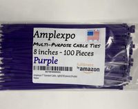 Amplexpo 7" Standard Cable/ Zip Ties (50 lbs. strength)(100 pieces) (Purple)