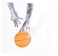 3dRose Basketball Up For Grabs Vector Sports Design - Greeting Cards, 6 x 6 inches, set of 12 (gc_116286_2)