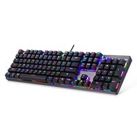 KKmoon Mechanical Gaming Keyboard Blue Switches Wired USB Colorful LED Backlight with 104 Keys for Russian