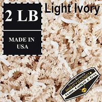 Mighty Gadget (R) 2 LB Light Ivory Crinkle Cut Paper Shred Filler for Gift Wrapping & Basket Filling