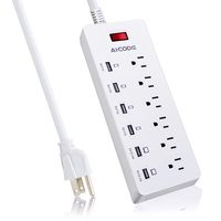 Surge Protector Power Strip,6 Outlets&6 USB Charging Ports, 6ft Cord, 1625W/13A 125V for Home & Office Appliances, Smartphones, Tablets,Laptop...