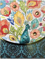 Punch Studio Gold Foil & Gem Embellished Mini Pocket Notepad ~ Boho Peacock 61564