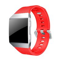 ZSZCXD for Fitbit Ionic Bands, Silicone Replacement WatchBand Strap Band Wristband for Fitbit Ionic, Small and Large (Red, 5.5"-6.7")