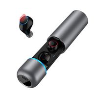 Bluetooth 5.0 Earbuds, True Wireless Earbuds with Microphone, IPX7 Waterproof for Swimming Cordless Headphones, Touch Button, Automatic Pairing, Stereo Headset, LED Power Display (Silver)