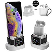 3-in-1 Charging Stand for Apple Watch, AirPods 2 &1 and iPhone X / 8 / 8Plus / 7 / 7Plus / 6s / 6s Plus Charging Stand for Apple Watch's Charging Dock for iWatch Series 4/3/ 2/1 Charging stat（White）