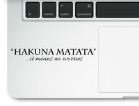Hakuna Matata It Means no Worries Motivational Life Love Quote Clear Vinyl Printed Decal Sticker for Laptop Macbook Trackpad