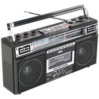 QFX J-220BT ReRun x Cassette Player Boombox with 4-Band Radio, MP3 Converter, and Bluetooth