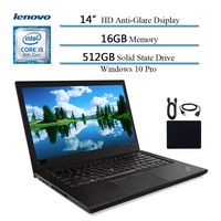 2019 Lenovo Premium ThinkPad T480 14" Flagship Business Laptop, Intel Quad-Core i5-8250U(>i7-7500U), 16GB DDR4 RAM , 512GB SSD, Fingerprint Reader, Bluetooth, Windows 10 Pro w/ HESVAP Accessories