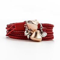 Earphones, Earbuds,URIZONS in Ear Headphones with Microphone Remote for iPhone, iPad, Mac, Laptop Android Devices PU Braided Wistband Bracelet Red