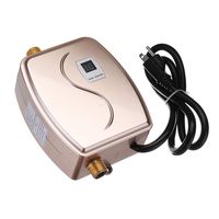 Electric Tankless Water Heater,3800W Mini Instant Thermostatic Hot Water Heater Fast 3 Seconds Shower Hot Water System,L13.5 x W6 x H16.5cm,Rosegold,US