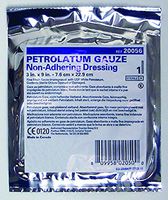 Petrolatum Impregnated Dressing, McKesson, 3 X 9 Inch Pleated Gauze USP White Petrolatum Sterile, 61-20056 - Pack of 12
