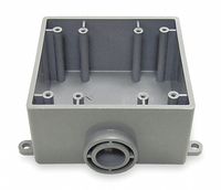 Weatherproof Box, 2Gang, 1 in Hub, PVC
