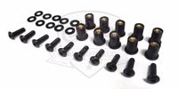 Motorcycle Windscreen Bolt Kit Windshield Stainless Steel Black Screws Well Nuts Washers - Black 10 Pack