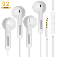 Headphones Earphones, Ofuca 2Pack Premium Hands-Free Earbuds with Remote & Mic Compatible with Smartphone, MP3/MP4 Player, Tablet and 3.5mm Audio Device