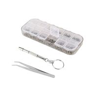 EVERMARKET 1100Pcs Eyeglass Glasses Stainless Steel Spectacles Tiny Screws Nut Washer Assortment + 5 Pairs Nose Pads Repair Tool Kit Set with Tweezer Micro Screwdriver (Rectangular Case)