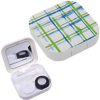 Portable Contact Lens Case Box Travel Kit Mirror + Bottle + Tweezers Container Holder [ Blue ]