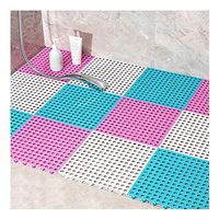 GHHZZQ Shower Stall Mat Multicolor Splice Non-Slip Wear Resistant Household Foot Pad Kitchen Balcony Bathtub Mats, 4 Colors, 30x30cm, 4 Pieces (Color : A, Size : 6-Tiles)