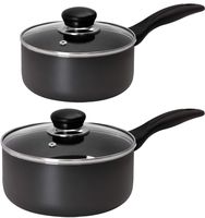 Utopia Kitchen Nonstick Saucepan Set - 1 Quart and 2 Quart - Glass Lid - Multipurpose Use for Home Kitchen or Restaurant