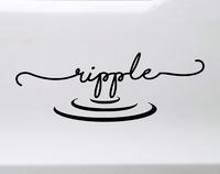 Minglewood Trading Bright Pink - Ripple Vinyl Decal - Water Wave Zen Still - Die Cut Sticker - 7w x 2.5h inches