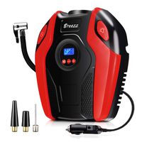 Breezz Air Compressor, 12V DC Portable Auto Tire Pump with Digital Display Pressure Gauge up to 150PSI for Car, Bicycle and Other Inflatables