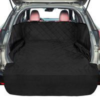 F-color SUV Cargo Liner for Dogs, Waterproof Pet Cargo Cover with Side Flap Protector Dog Seat Cover Mat for SUVs Sedans Vans with Bumper Flap, Non-Slip, Large Size Universal Fit, Black