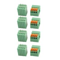 uxcell 8Pcs KF141V 8P 2.54mm Pitch Spring Type PCB Terminal Blocks Connector Green