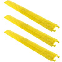 Homend 3pcs Polyurethane Cable Ramp Protective Cover, 2,000 lbs Max Heavy Duty Drop Over Hose & Cable Track Protector,Safe in High Walking Traffic Areas -for Outdoor & Indoor Use (S(Small)- 3 Piece)