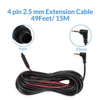 49 Feet/15M Backup Camera Extension Cord Cable,Car Charger Wire Kit for Mirror Dash Cam(4Pin, 2.5mm)