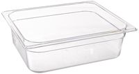 Rubbermaid Commercial Products Cold Food Insert Pan for Restaurants/Kitchens/Cafeterias, 1/2 Size, 4 Inches Deep, Clear (FG124P00CLR)