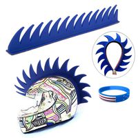 Hai Hong Helmet Hawks Motorcycle Helmet Mohawk Synthetic Wigs for Bicycle/Almost Helmet/Stick Reusable Design (Yblue)