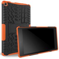Wensltd Rubber Shockproof Hard Case Cover Stand Holder For Amazon Kindle Fire HD 8 8inch (6th Gen,2016) (orange)