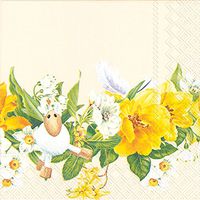 Celebrate the Home Spring 3-Ply Paper Cocktail Napkins, Daffodil Wreath, 20-Count