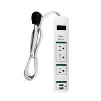GoGreen Power GG-13103USB - 3 Outlet Surge Protector with 2 USB Ports