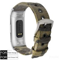 YOOSIDE Band for Fitbit Charge 3, Woven Canvas Camouflage Band Strap with Metal Stainless Steel Ring Clasp Wristband Band Strap for Fitbit Charge 3 / Fitbit Charge 3 SE(Camouflage)