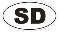 SD South Dakota Oval Vinyl Bumper Sticker Decal D488 Laptop Tablet Euro 5"