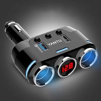 ETbotu Three-Point Cigarette Lighter Dual USB Car Charger 1 in 3 Voltage Detection Wireless with Voltage Fast Charge 3.0
