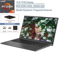 2020 ASUS VivoBook 15 15.6" FHD Laptop Computer, AMD Ryzen 3 3200U (Beats i5-7200U) Up to 3.5GHz Processor, 8GB DDR4, 256GB SSD, AC WiFi, Windows 10 + EST External DVD+ Accessories