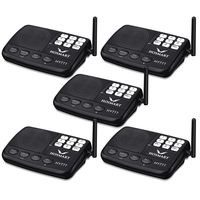 Wireless Intercom System Hosmart 1/2 Mile Long Range 7-Channel Security Wireless Intercom System for Home or Office (2019 New vesion) [5 Stations Black]