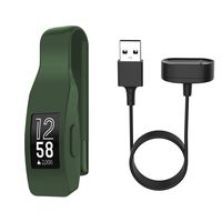 EEweca Clip Holder for Fitbit Inspire or Inspire HR with 3.3 ft Charging Cable, Blakish Green